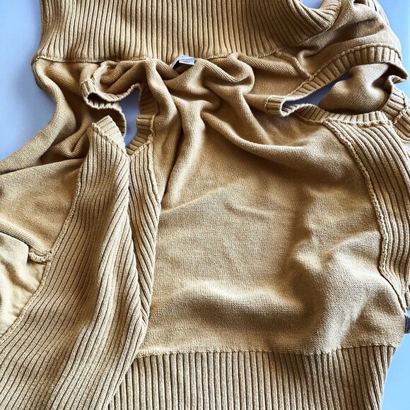 VINTAGE CJ BANKS RIBBED KNIT MOCK NECK VEST POCKETS - Picture 9 of 10